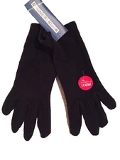 Winter Essentials Womens Lightweight Fleece Gloves Black One Size NWT