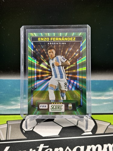 2023 PANINI FIFA Score Soccer Green Laser /5 Card Enzo Fernandez Argentina