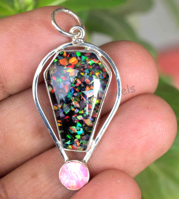 24.90 Karat Selten Feuer Monarch Opal 925 Sterling Silber Anhänger Schöne