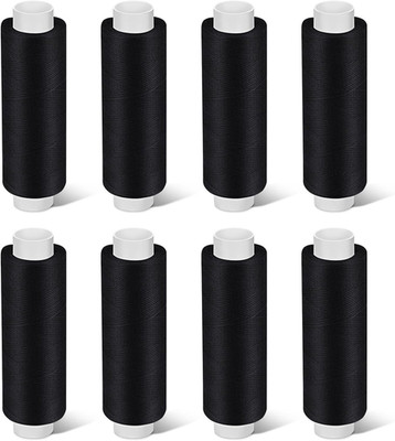 8 Rolls Black Thread for Sewing, 200 Yards Each Roll Sewing Thread, Polyester Th