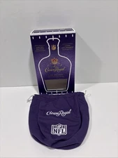 Purple Crown Royal NFL Drawstring Bag, Great For NFL Fans, And Collectors W BOX