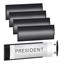 6 Pcs Office Door Signs - 8" x 3" Curved Name Plate Holders for Office Wall-M...