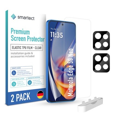 2x TPU Schutzfolie Klar für Motorola Edge 50 Neo + 2x Kameraschutz Panzerfolie