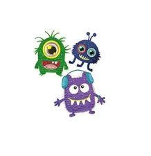 Patch - C&D Visionary - Monsters 3 Pack Iron-On Embroidered Set NEW Kids