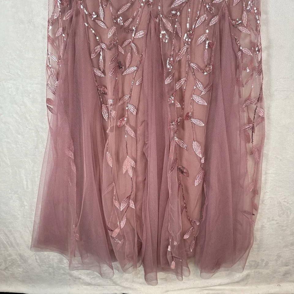 Ever Pretty платье женщин 12 розовый макси блестки вышитый цветочный платье русалки выпускного - Изображение 4 из 4