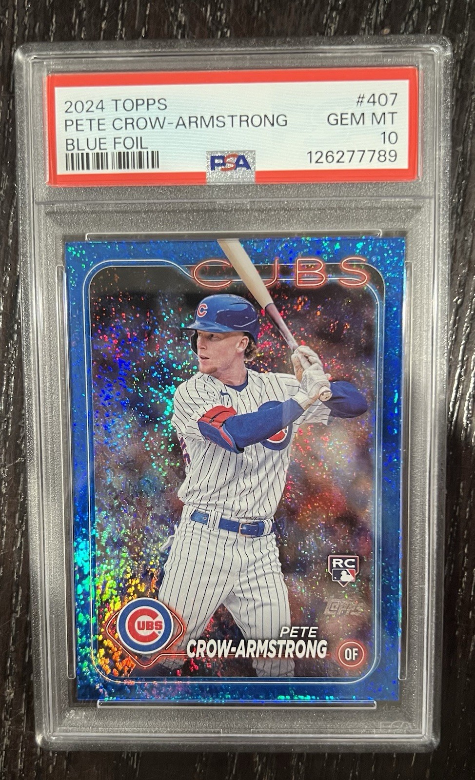 2024 Topps Blue Foil 341/999 #407 Pete Crow-Armstrong RC PSA 10