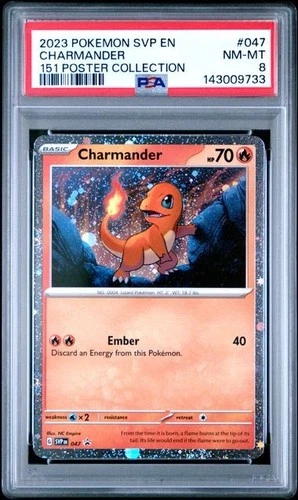 2023 Pokemon Black Star Promo #047 Charmander 151 Poster Collection PSA 8 #047