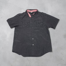 Mecca USA Polo Shirt Mens 2XL Gray Short Sleeve Button Front Pockets Casual
