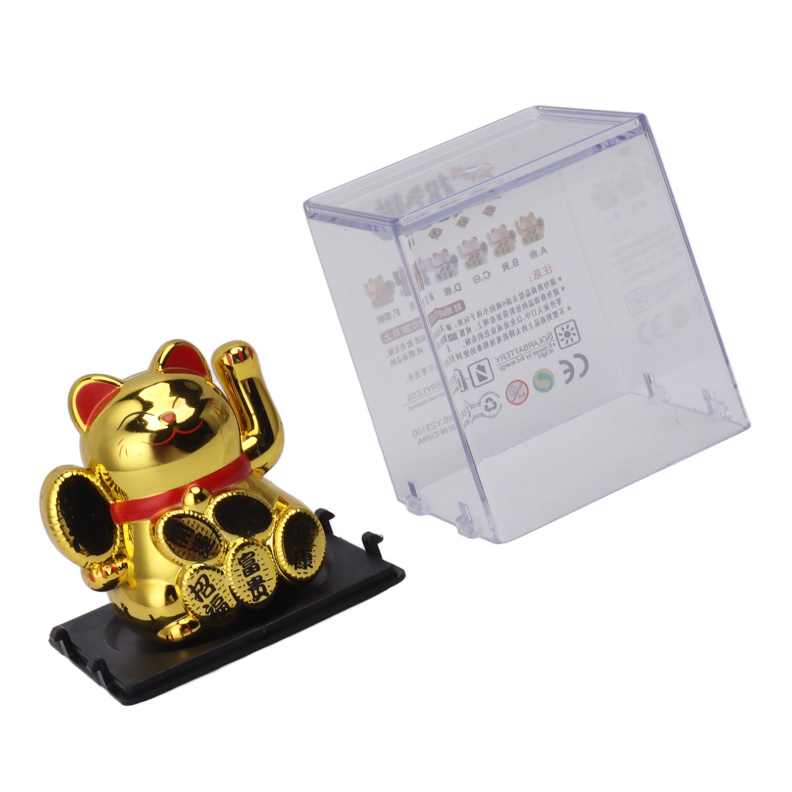 Solar Powered Lucky Cat 2 Inch Mini Cute Solar Waving Cat Lucky Wealth Welcoming
