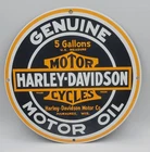 Vintage Harley Davidson Motor Oil Porcelain Enameled Metal Sign