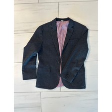 Express Photographer Fitted Blazer Sport Coat Mens 38 Short Gray Knit Jacket