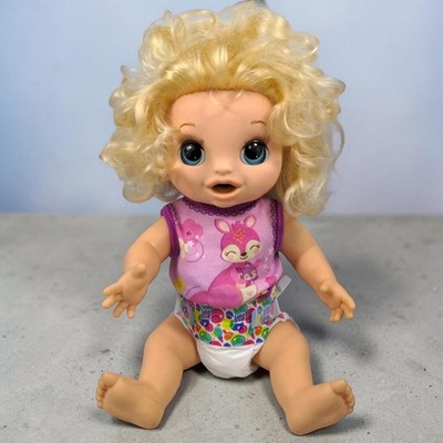 Hasbro Baby Alive Happy Hungry Baby Doll Blonde Curly Hair E4894 2018 Works