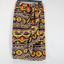Chaus Vintage 90s 100 Silk Festival Whimsigoth Indie Boho Wrap Midi Skirt Sz 8