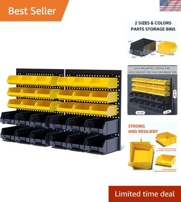 Garage Storage Bins Wall Mounted Organizer Small Hardware Parts Screws Nuts B...