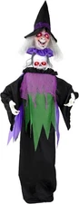 Haunted Hill Farm Lifesize 6-Ft Animatronic Scary Talking Witch with Touch