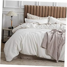 Cotton Duvet Cover Set - 100 Cotton Waffle Weave Duvet King Coconut White