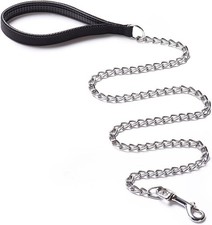 Heavy Duty Dog Leash,Metal Dog Leash Dog Chain with Padded Handle for Large ...