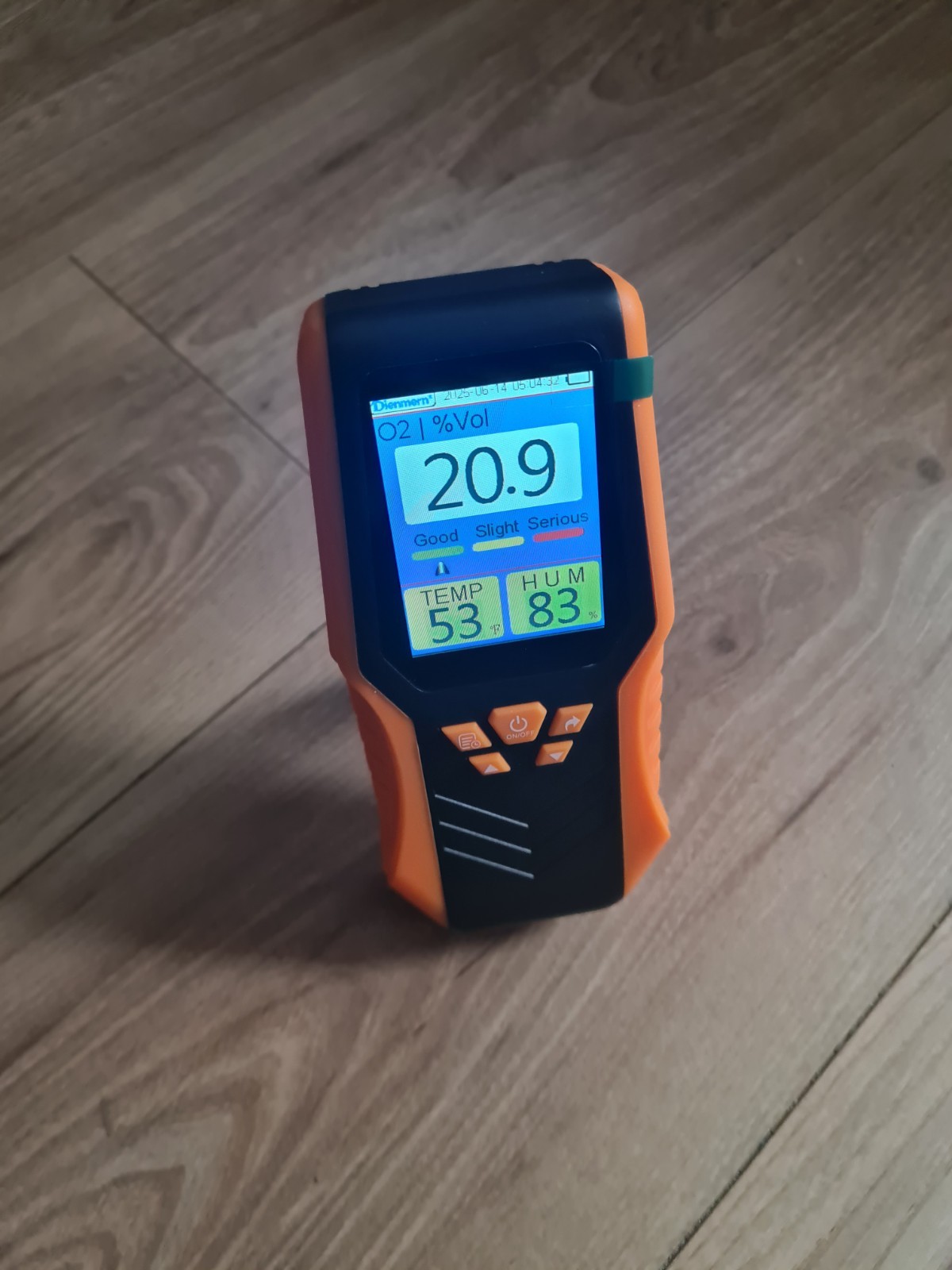 Détecteur d'O2 portable avec thermomètre et hygromètre numérique de poche