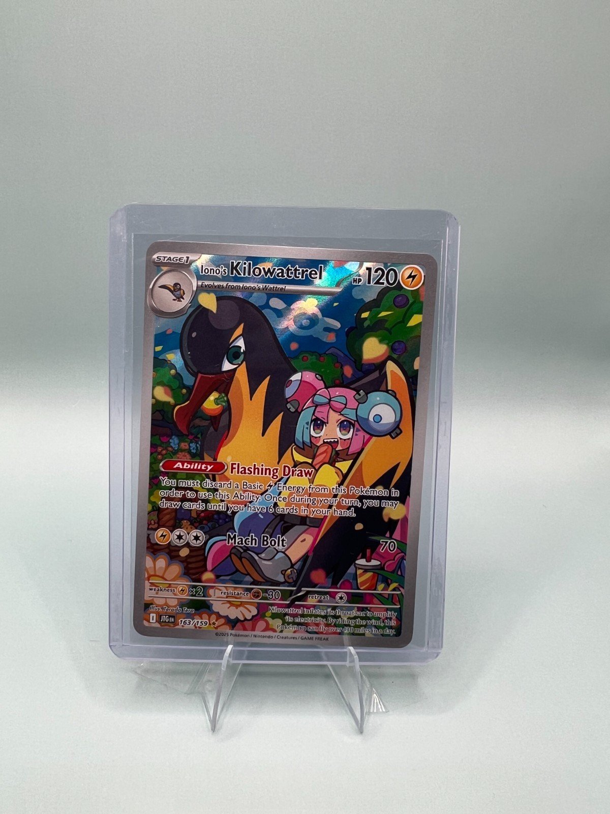 Iono's Kilowattrel 163/159 Illustration Rare Journey Together Pokemon NM