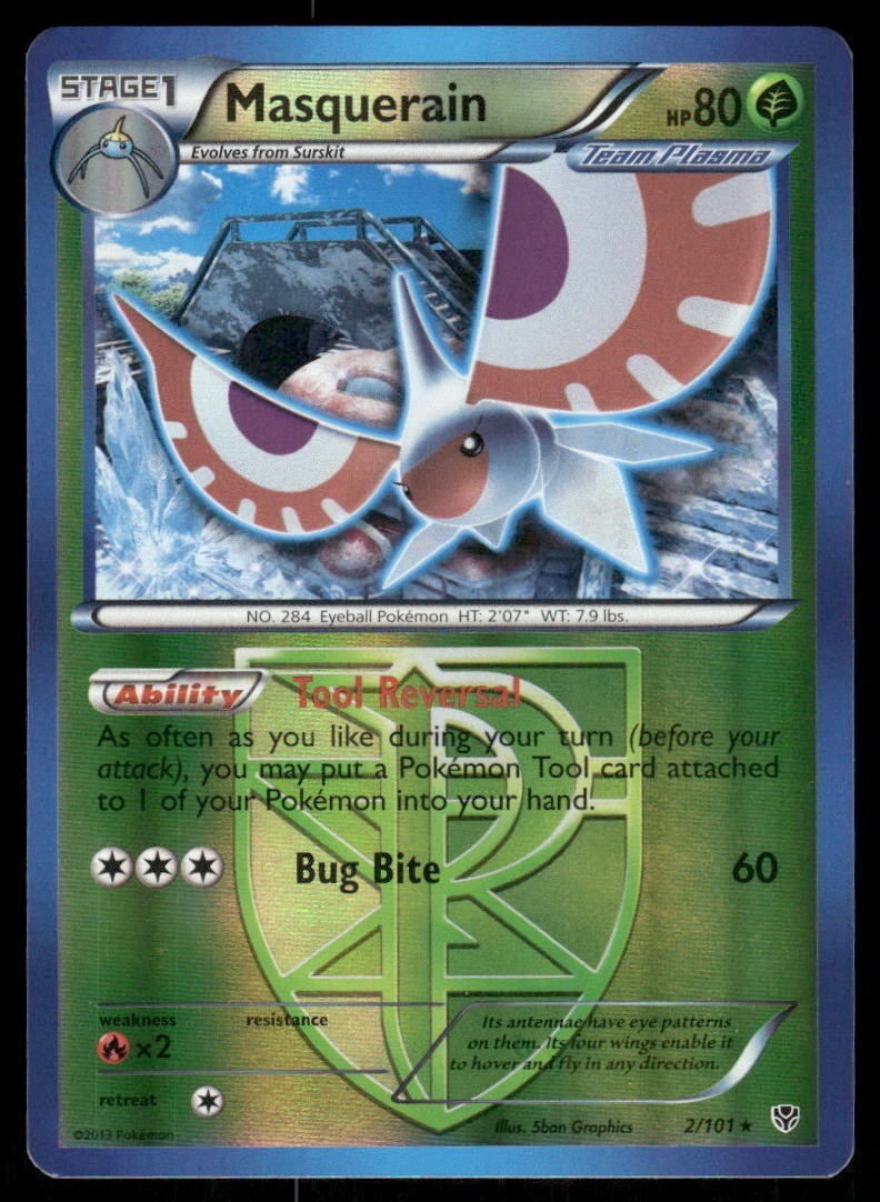 Pokemon Tcg Masquerain [Reverse Holo] #2 Pokemon Plasma Blast LP