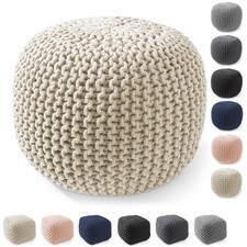 Cotton Pouf Ottomans, Knit