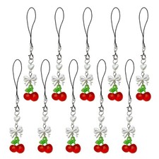 10 Pcs Phone Chain Strap Cute Charm Bow Pendant Mobile Charms Lanyard