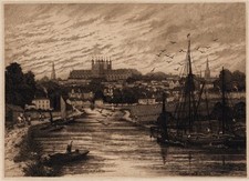 Walter William Burgess (1856-1908) - Pencil Signed Etching - Exeter 1888