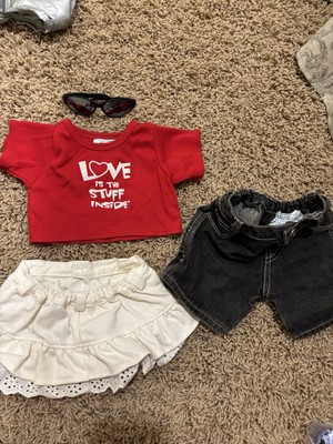 Build A Bear Red Shirt Love Is The Stuff Inside White Skirt Pants Sunglasses #35
