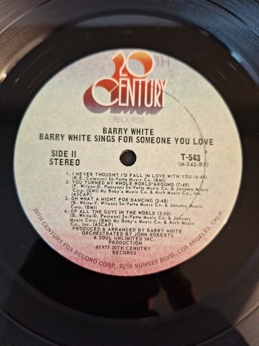 Barry White Sings For Someone You Love: VINYL LP: 1977 - Picture 9 of 11