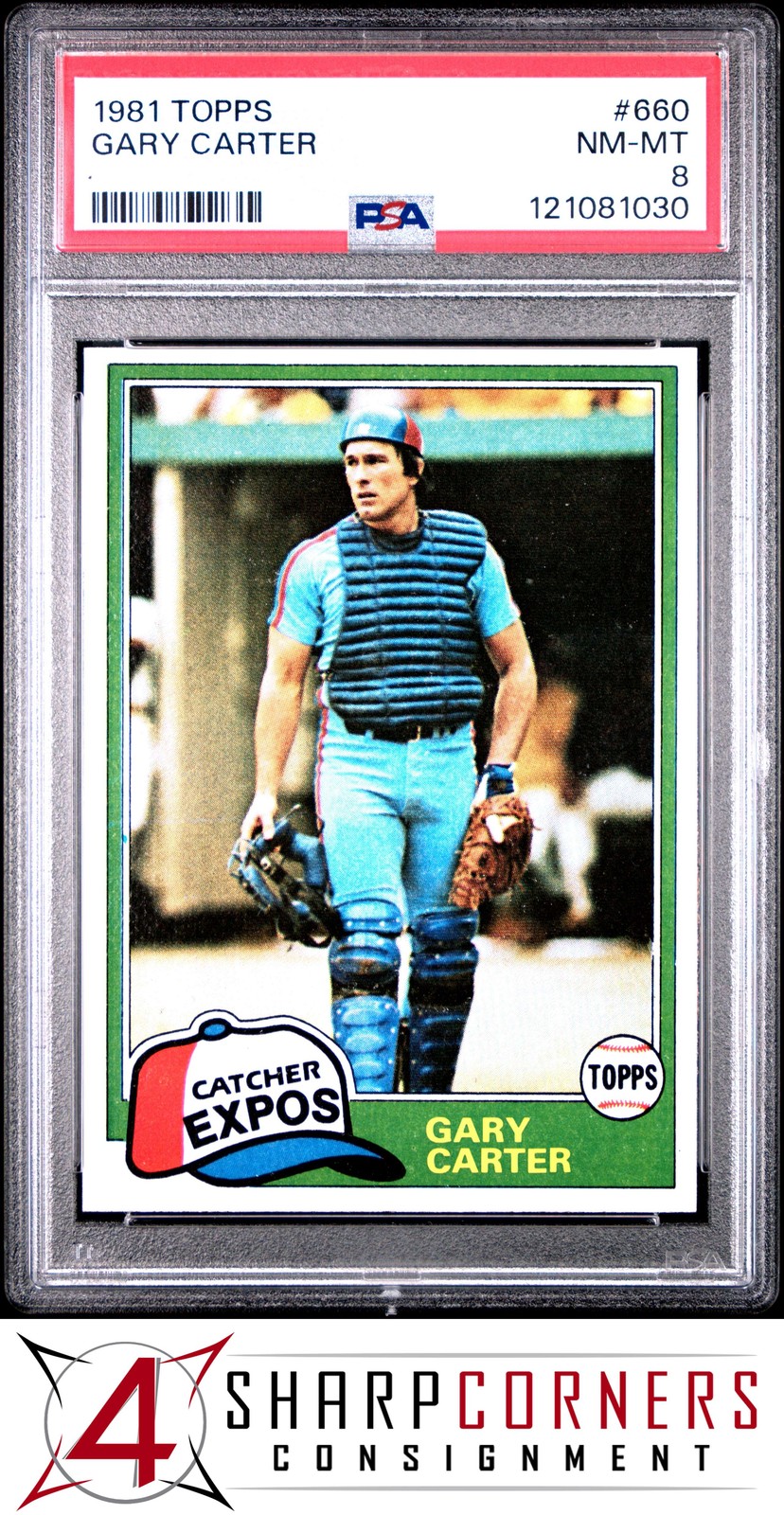 1981 TOPPS #660 GARY CARTER EXPOS HOF PSA 8