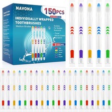 150 PCS Individually Wrapped Bulk Toothbrush Pack, Disposable Soft Bristle for A
