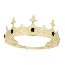 King Crowns Metal Hair Band for Men Gold Crowns and Tiara for Theme Birthday 