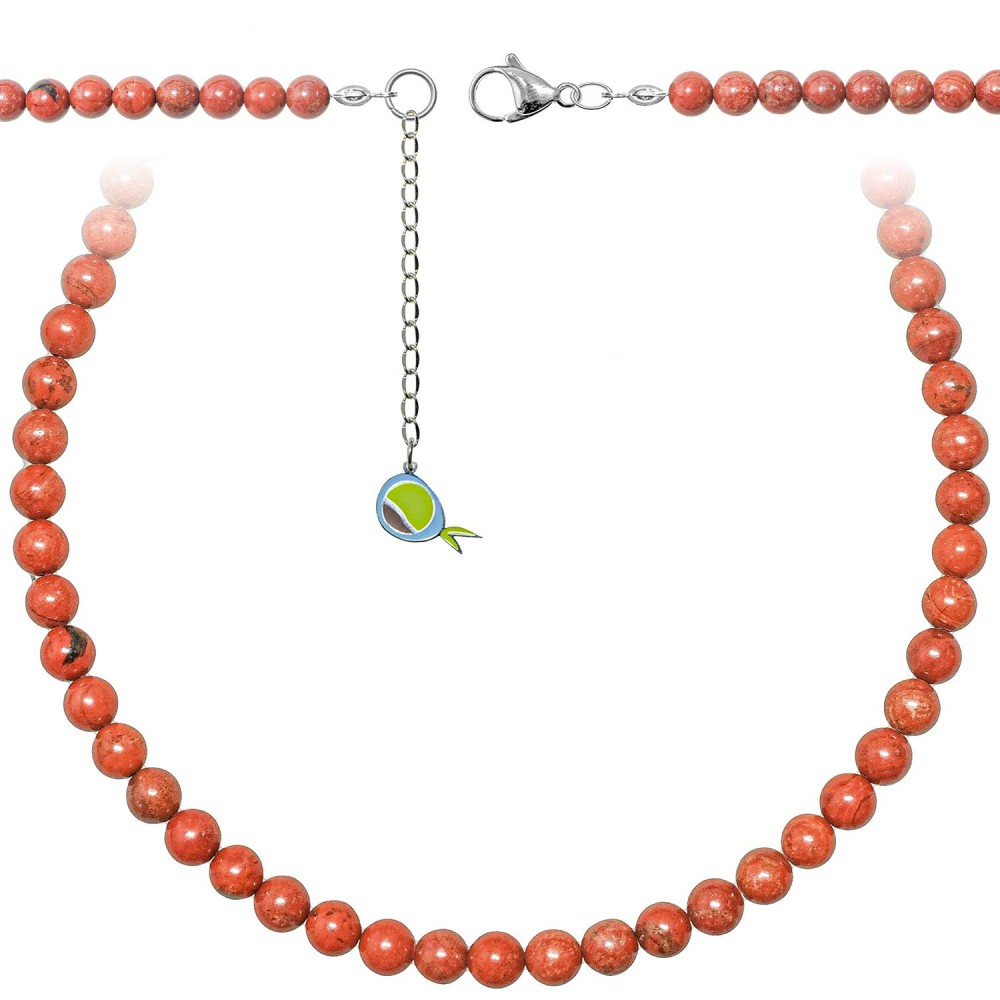 Collier en jaspe rouge authentique de 55 cm, le cadeau d'anniversaire parfait