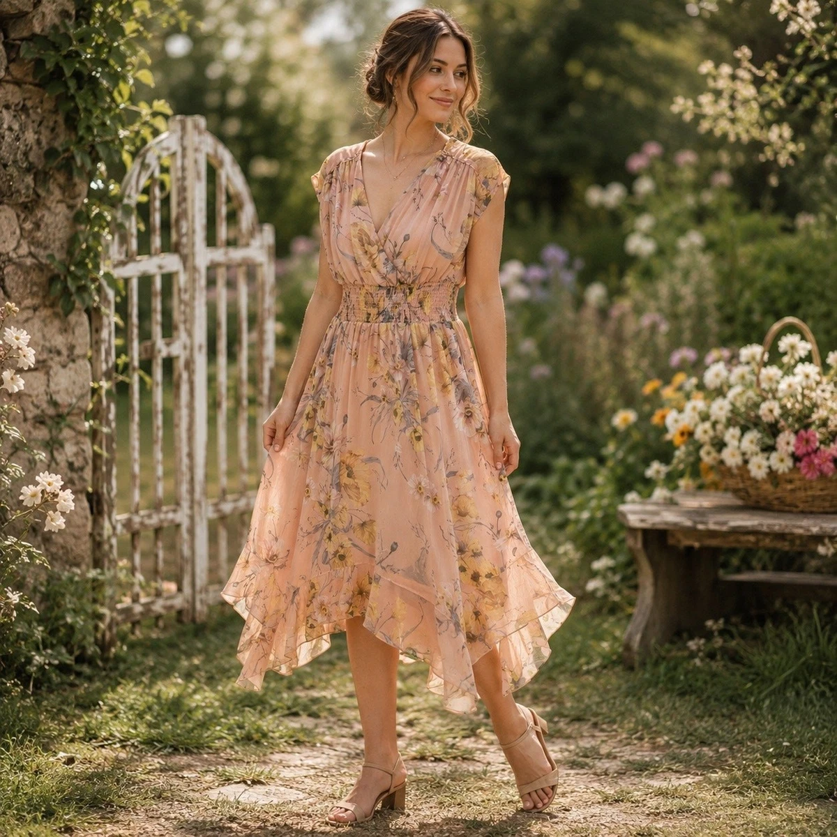 H&M Chiffon Floral Dresses for Women for sale
