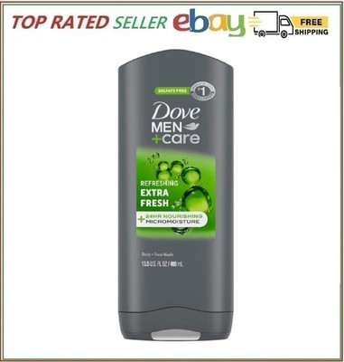 DOVE MEN + CARE Body Wash and Face For Fresh Healthy-Feeling Skin Extra Fresh