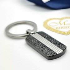 Portachiavi uomo acciaio nero elegante