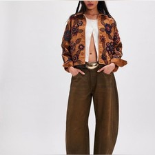 NWOT - We The Free - Good Luck Coated Barrel Jeans