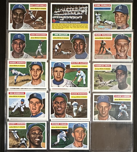 1995 Topps Archives 1956 Brooklyn Dodgers Team Set of 24 w/ Jackie Robinson MINT