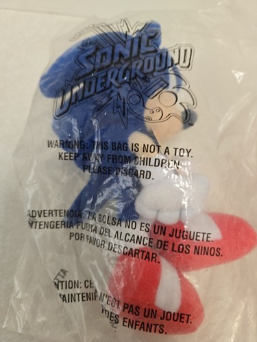 Vintage New/Old Stock Sealed Sonic The Hedgehog & Knuckles Denny's Plush NEW - Afbeelding 2 van 5