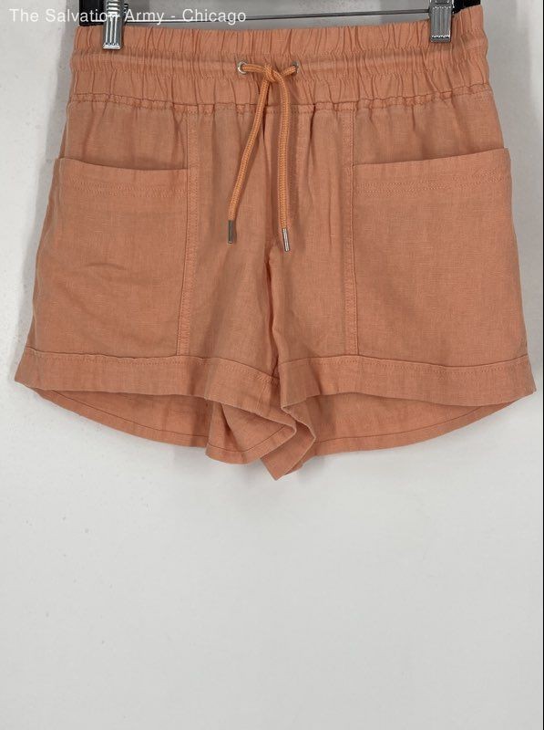 Athleta Womens Orange Pockets Drawstring Regular Fit Sweat Shorts Size 2