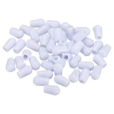 PVC End Caps, 50 Pcs 3.5mm IDx7.8mm OD Bolt Cover Feet Caps Protector, White