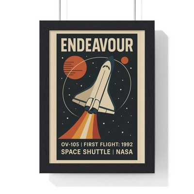 Endeavour Space Shuttle Poster Wandbild Kunstdruck Geschenk Deko Home Office Zimmerdeko