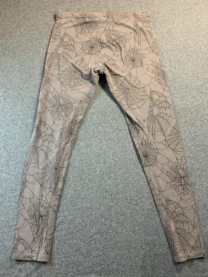 City Streets 紧身裤女式中号灰色蜘蛛网印花紧身腿万圣节 — 第 2/4 张图片