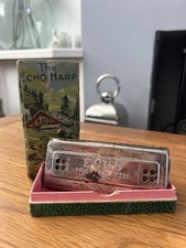 Silver Harmonica M.HOHNER Echo with box needs to be cleaned Vintage  