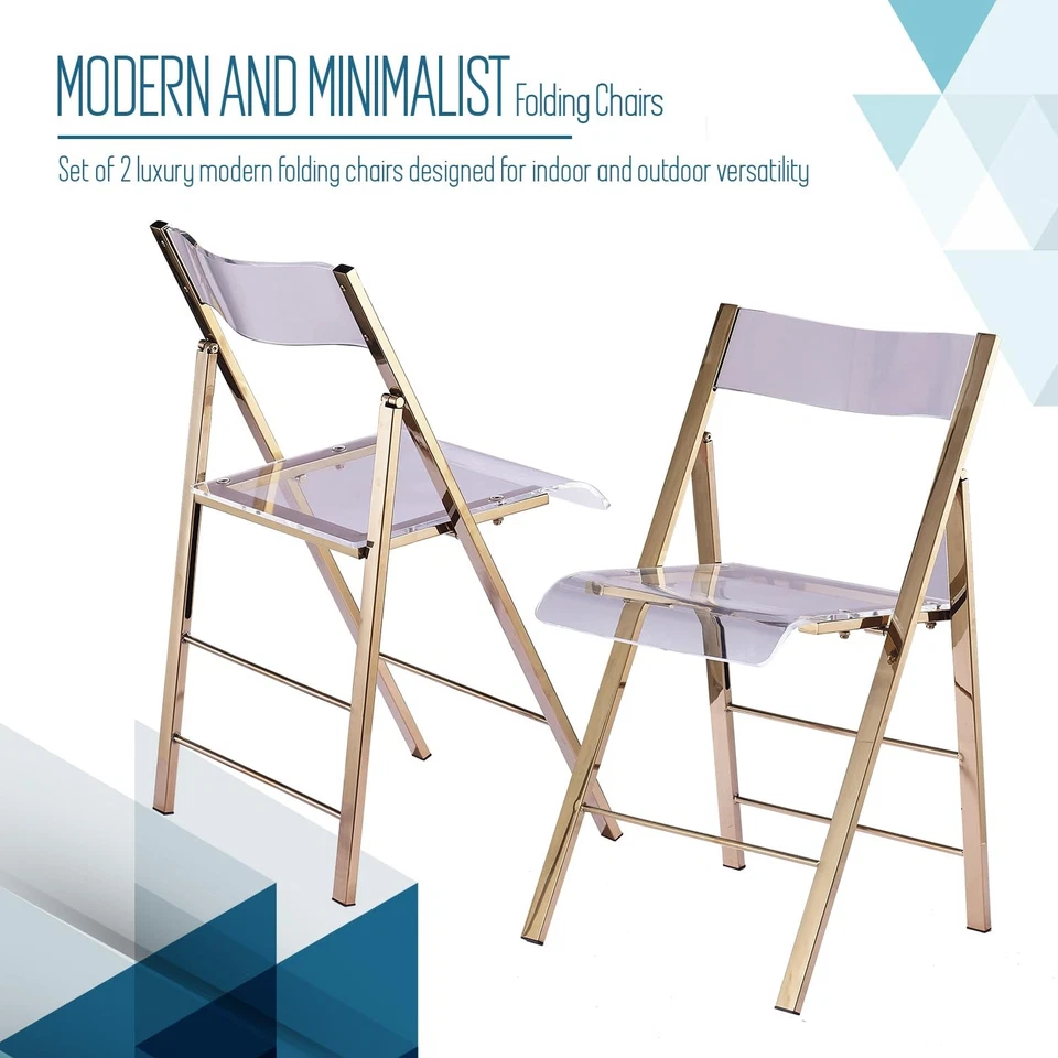 Sillas Plegables Modernas de Acrílico Kasper Flex - Plegables Transparentes Transparentes Lucite... Foto 2 de 4