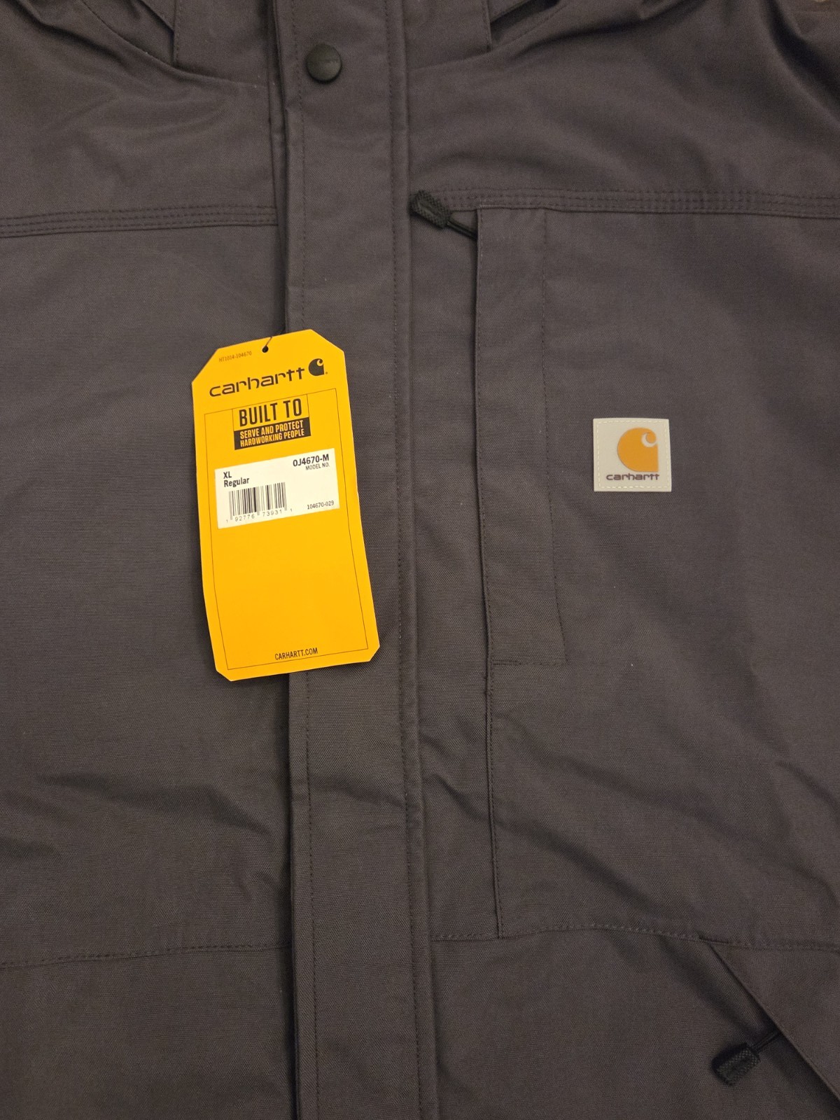 Carhartt Storm Defender Jacket Grey OJ4670-M Loose Fit Hooded Size XL NWT NEW image 6