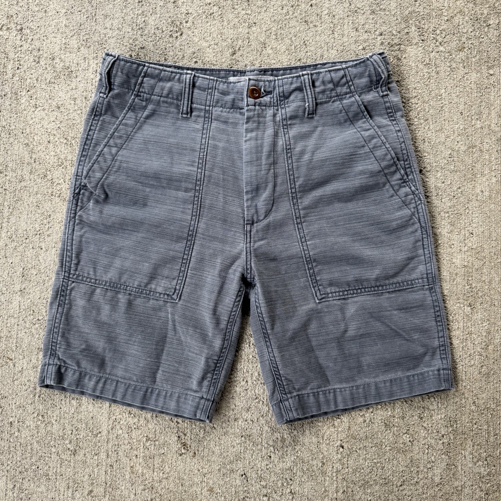 Outerknown Voyager Utility Shorts Organic Cotton Slub Outdoor Hike Field Blue 29