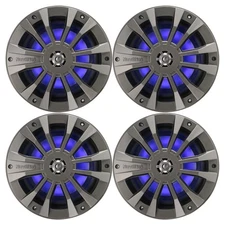 4x NavAtlas N652L 6.5” 2-Way Waterproof 200W RMS Speakers with Blue LED Lights