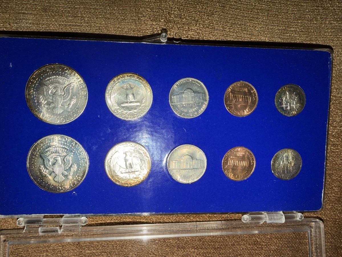 Two mint sets, 1964 and 1963, both Philadelphia and Denver both in