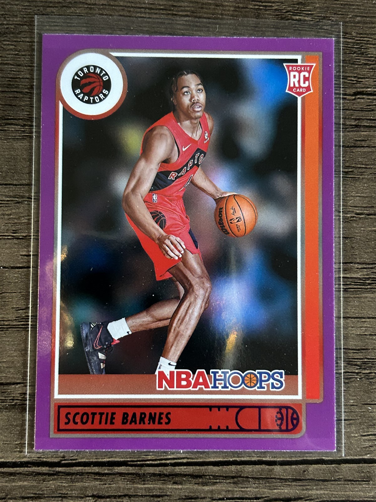 Scottie Barnes Toronto Raptors 2021-22 Hoops Rookie Card #227 Purple SP